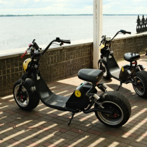 Pre-owned Retro Wide-Tire Electric Scooter (Black) – Ideal for Seaside Leisure & Commuting